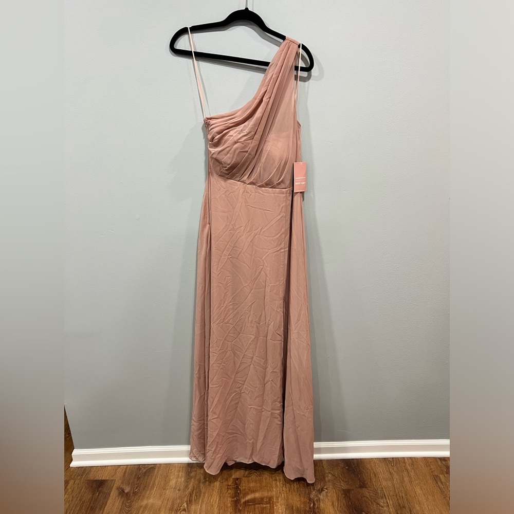 Birdie Grey blush one shoulder dress size M